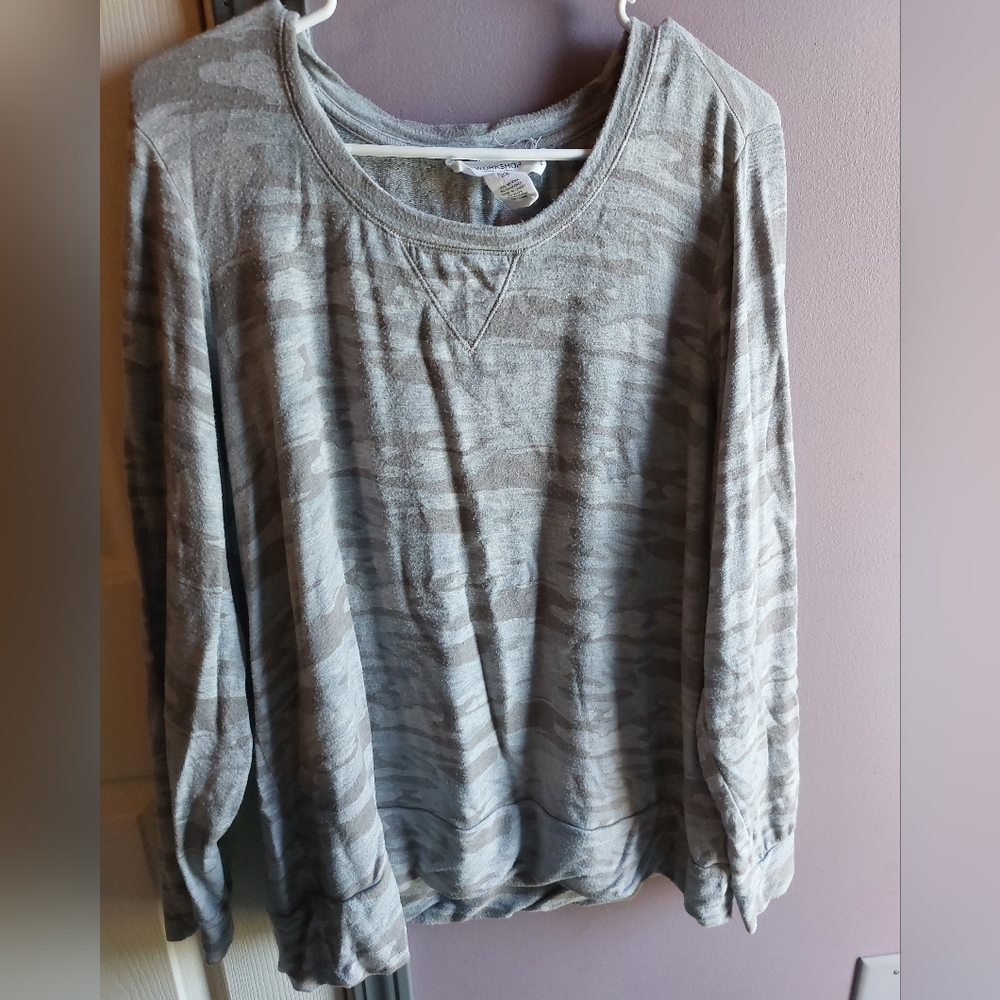 Camo Long Sleeve Sweater 2X